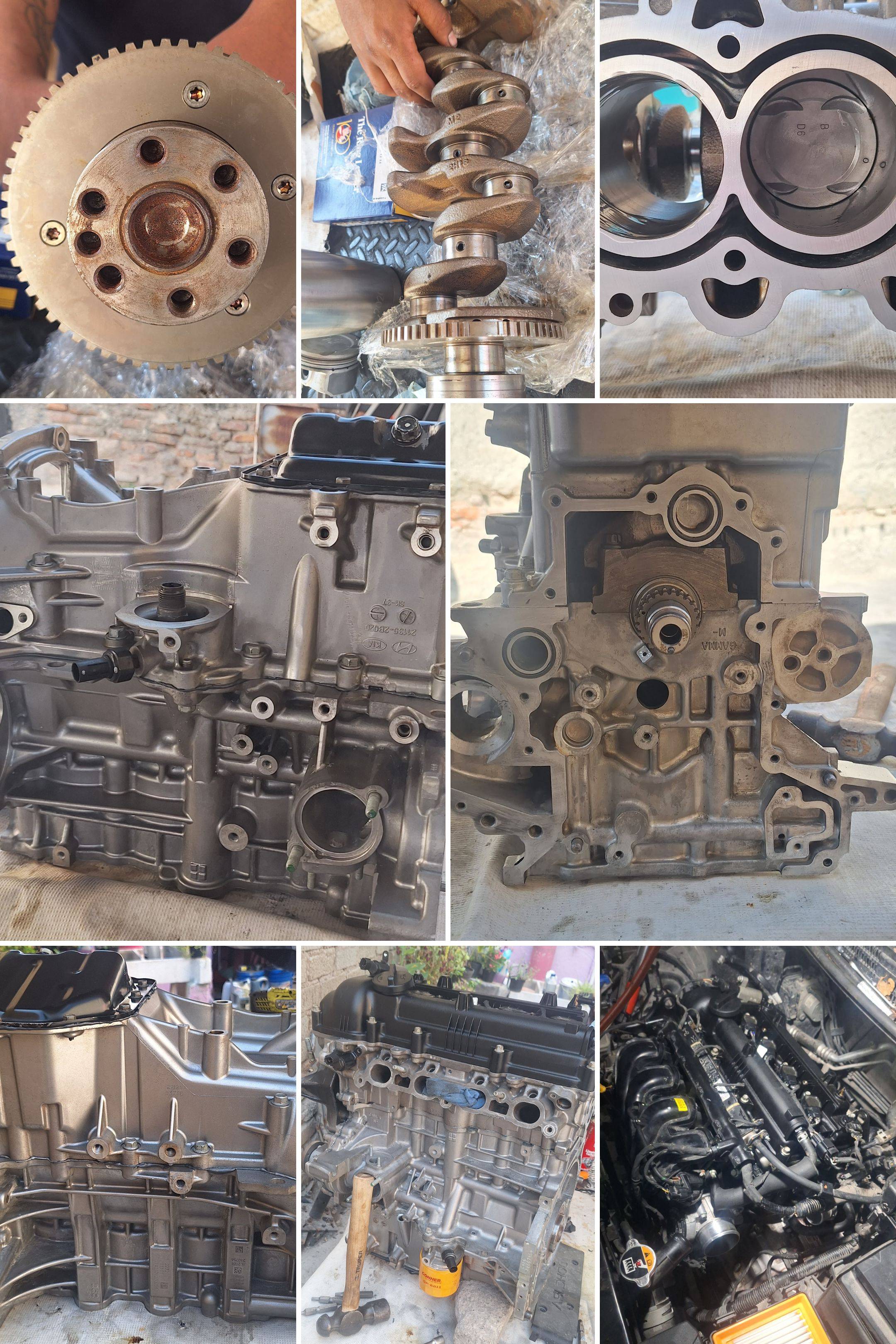 Reparaci&oacute;n completa de motor Kia Rio con rectificado de cig&uuml;e&ntilde;al en Guadalajara